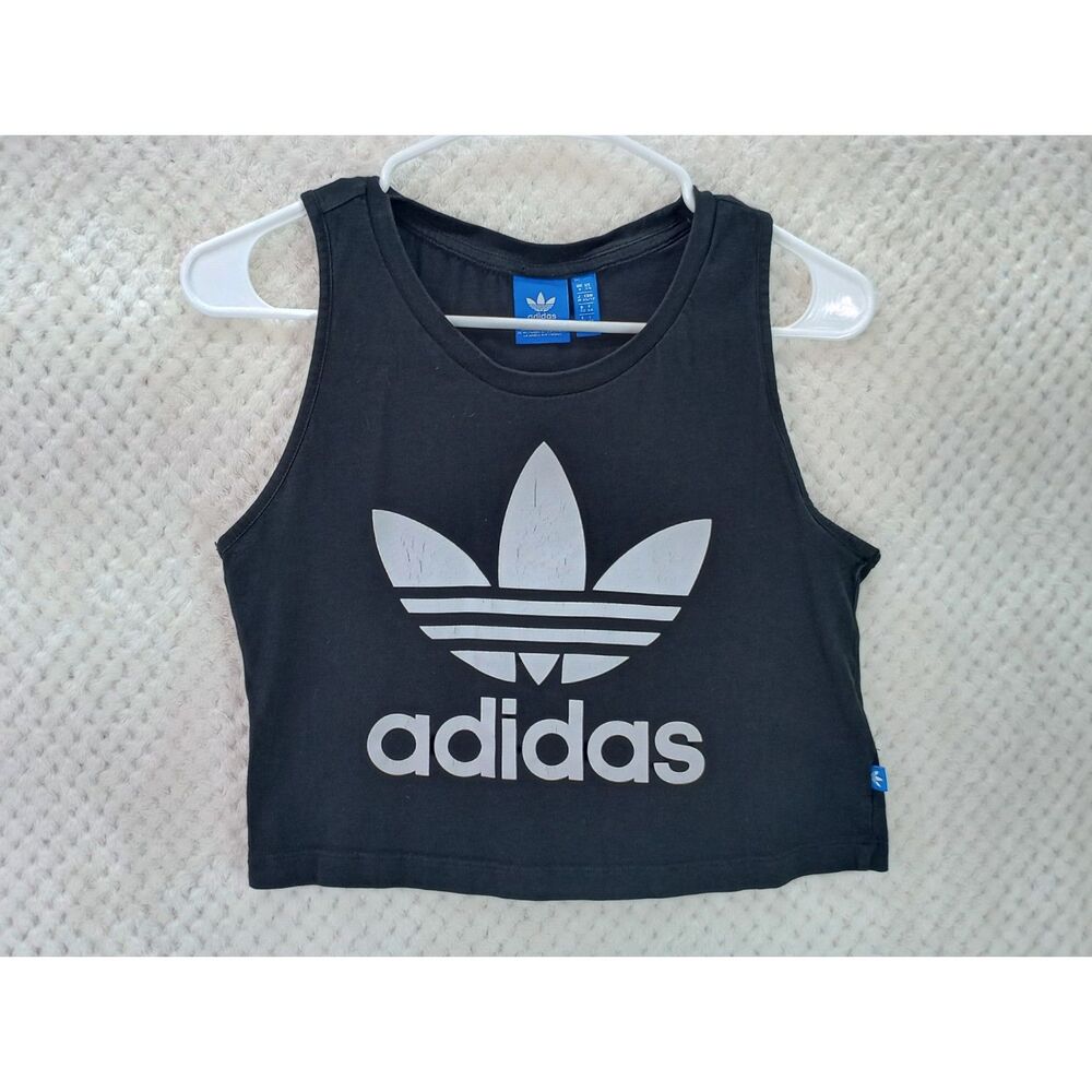 Adidas Originals Trefoil Women's XS Black Cropped Tank Top